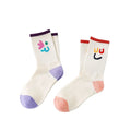 Colorful Cotton Crew Tube Socks for Women Funny Smiling Face Print Customizable Logo Casual Style Free Size for Girls