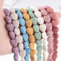 Color Volcanic Stone Beads DIY Handmade 4mm/8mm Beaded Jewelry Accessories Peach Heart Love Pendant Volcanic Rock Bracelets
