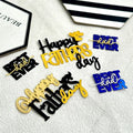 New Arrival Happy Father's Day Best Dad Cake Topper Acrylic Handmade F1 5-9cm Width 1.3mm Thickness Adult ECCOBELLA Supplies