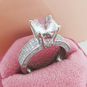 Cross-Border European and American Light Luxury Micro-Set AAA Cubic Zirconia Ring Women's In-stock