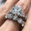 CAOSHI Diamond Engagement Ring White Manufacturer Direct Sale Full Shiny Zircon Jewelry Bridal Wedding Ring Set for Women