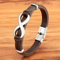 European and American Fashion Retro Woven Leather Bracelet Personality Hip Hop Men's 8-shape Leather Bracelet Bangle for Men