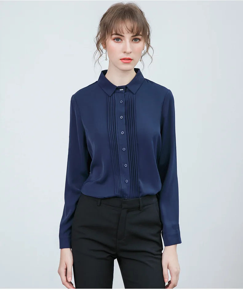 Chiffon Shirts Women's Long-sleeve Temperament Design Sense 2024 New Professional High Dress Shirt Wholesale Customization