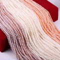 4-10mm Natural White Pink Purple Freshwater Near Round Pearl Beads Wholesale