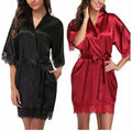 Satin Silk Kimono Bathrobe Custom Nightwear Women Satin Silk Dressing Gown Silk Bathrobe with logo
