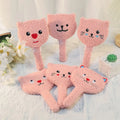 New Arrival Portable Travel Size Cute Plush Handheld Makeup Round Mirror Cosmetic Mirror with Plush Cover