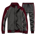 Calvera OEM Printing Stand Collar Zipper Men's Hoodies Two Piece Sets Tracksuit Jogging Men Hoodie Set