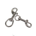 Rotating Spring Buckle Snap Hook 316 Stainless Steel 80mm Round Eye Swivel Bolt with Key Chain Clip for Boat Diving Gear