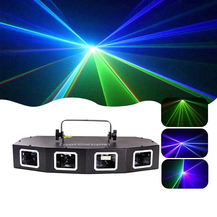 Ktv 4 Head Full Color Laser Stage Lights Projector Green Animation Laser Light for Christmas Dj Disco Bar
