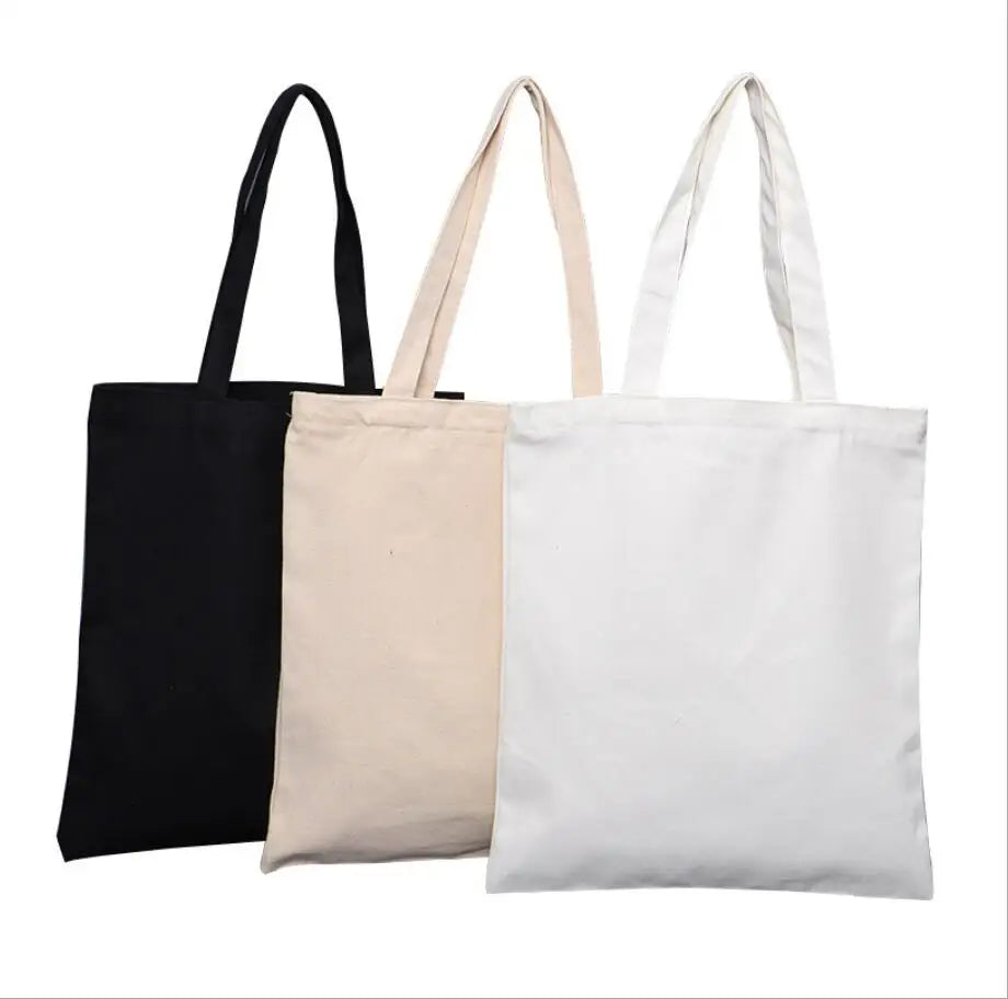 Large Plain Reusable Cotton Canvas Tote Shopping Custom Canvas Bag With Custom Logo Printed