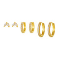Minimalist 18K Gold Plated Earrings Set 3Pairs/set Hoop Earring S925 Silver Studs for Everyday Wear Trendy Jewelry