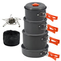 Lightweight Pot Set with Mini Stove and Fork-spoon Set Suitable for Backpacking  Hiking and Picnics.