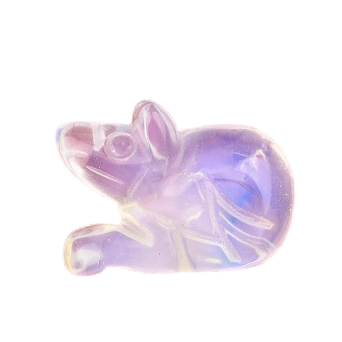 Hot Sale Compact 1.0 INCH Craved Syn.Opalite Stone Mouse Animal Ornament Decoration Healing Stone Unisex Crafits Gifts Selection