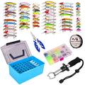 Top Right AC406 Fishing Pliers Kit Includes 145/147pcs Mixed Hard and Soft Bait Tackle Artificial Fishing Lure Set