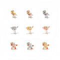 High-Quality Wholesale 18k Gold Plated Ear Bone Stud Creative Design Zircon Heart Ear Stud Titanium Earrings Piercing Jewelry