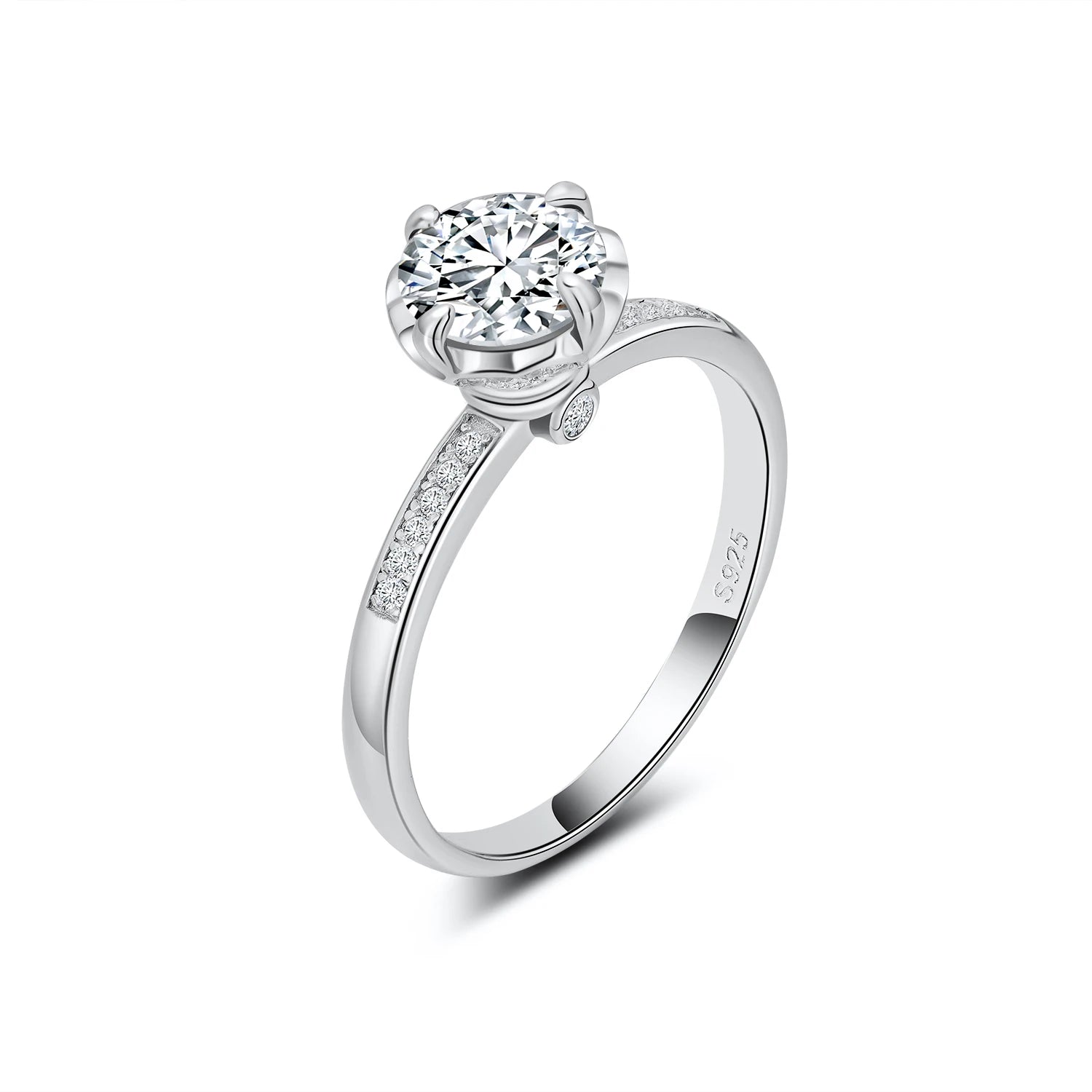 YBO Luxury 925 Sterling Silver Rings 1CT Moissanite Fine Jewelry for Weddings Parties Anniversaries-Trendy Style