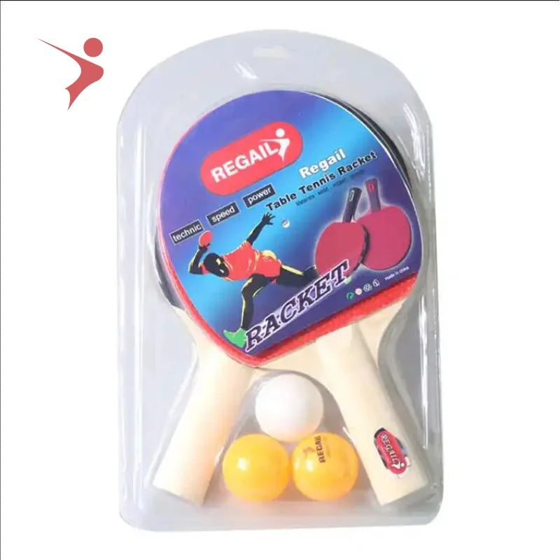 Regail ZY-04 Cheap Table Tennis Racket Hot Sale Wooden Table Tennis Racket Pingpong Racket Series with Three Pingpong Balls