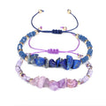 New Fashion Jewelry Precious Birthstone Amethyst Lapis Lazuil Chips Bracelets Tiny Gemstone Beads Braided Bracelet
