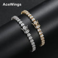 BB146 6MM Geometric Trendy Gold Plated Women's Tennis Bracelets Brass Cubic Zircon Chain Fashion Jewelry for Anniversary Gift