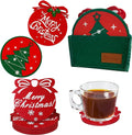 Christmas Drink Coasters Glasses Felt Coasters Cup Mat for Drinks bar Cups Glass
