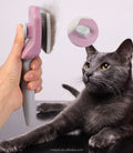 Customized Logo Pet Hair Brush Stainless Steel Dog Self-Cleaning Pin Brush Soft Cat Dog Hair Grooming Slicker Brush