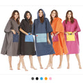 Custom Logo Print Microfiber Adult Surf Hooded Poncho Towel Surfing Changing Coat Poncho Beach Towel