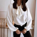 S-2XL Shirt Spring/Summer Lace up Long Sleeved Solid Color Shirt