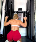 Women's High Waist Deep V Back Scrunch Butt Solid Plus Size Gym Yoga Shorts Scrunch Design Butt Lifting No Embarrassment Line