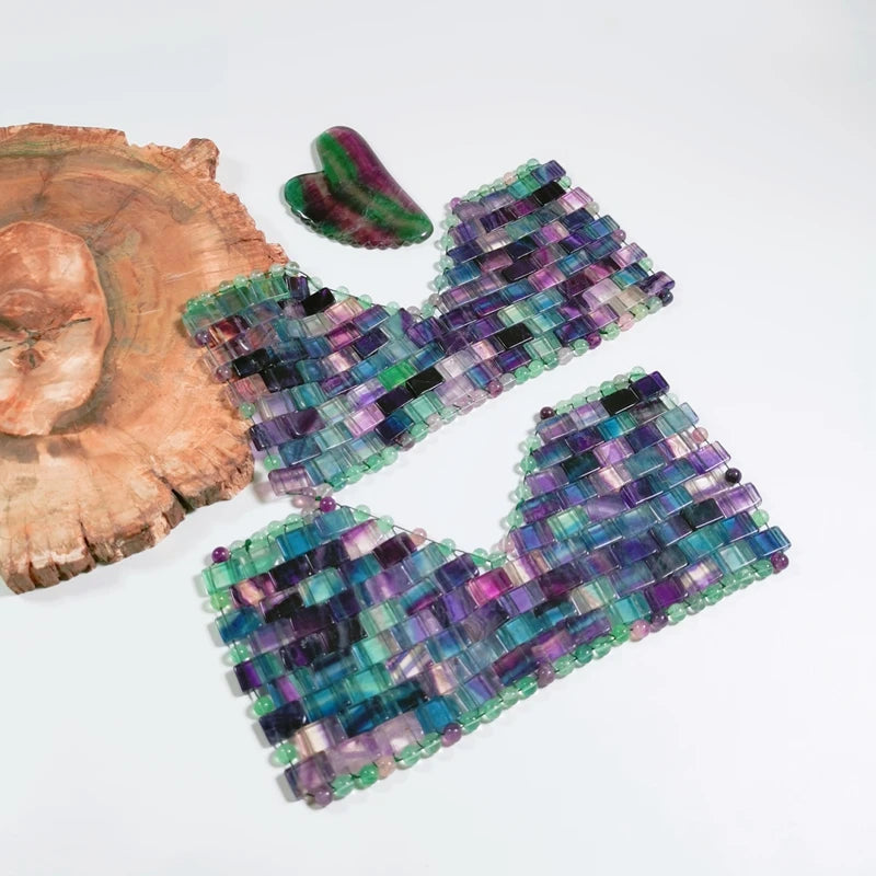 2024 Factory Wholesale Jade Gua Sha Rose Quartz and Amethyst Roller Fluorite and Aventurine Eye Mask Fluorite Face Mask