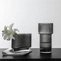 Light Luxury Vertical Glass Vase Transparent Dried Flowers Living Room Floral Ornaments Decoration Creative Simple Glass Vase