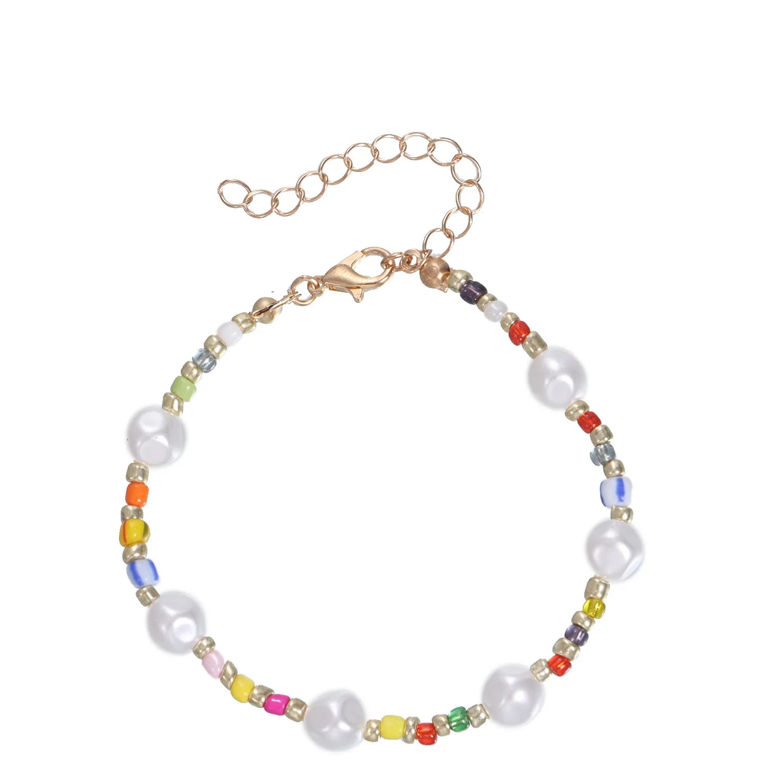 Bohemian Seed Glass Bead Pearl Beach Knitting Bracelet for Women GMB002
