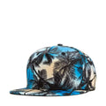 New Custom Printed Coconut View Pattern Flat Brim Baseball Snapback Cap Men's Hip Hop Style for Outdoor Use Leaf Tropical