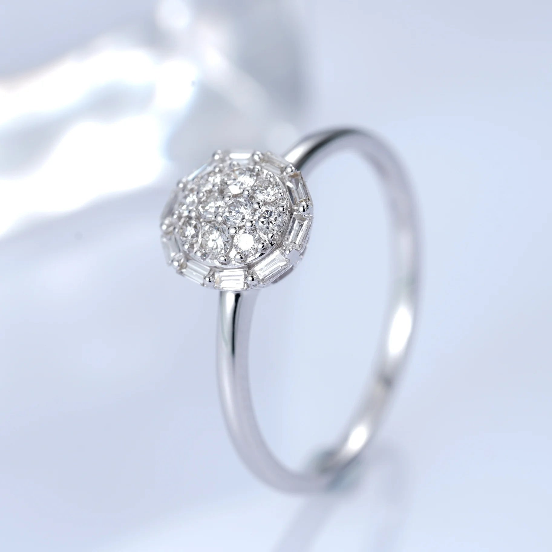 H&F Customized 18K Gold Wedding Finger Ring Real White Gold Diamond 14K 9K Wholesale 18K 14K 9K Ring with Nature Diamond