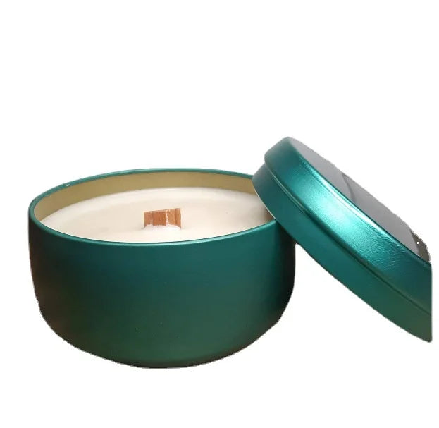Colorful 8oz Metal Candle Tin Can Jars Christmas Candy Tea Tin Packaging Containers