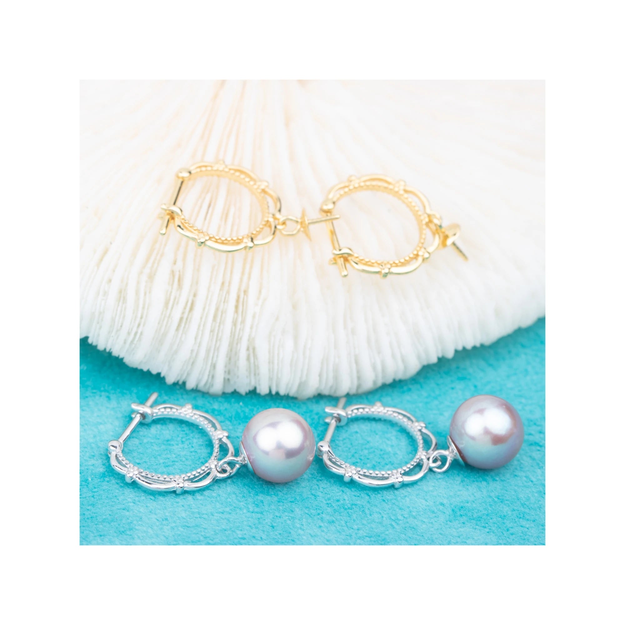 E010753 S925 Pearl Earring 925 Sterling Silver DIY 7-8mm Natural Freshwater Pearl Stud Earring for Women
