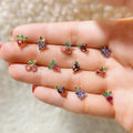 Cute INS Female Cute 18K Gold Plated Tiny Earring Silver Needle Tropical Strawberry Cherry Fruit Zircon Small Jewelry Earrings