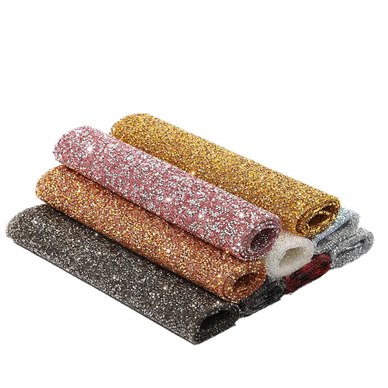 24*40 cm ABS Resin Strass Rhinestone Mesh Sheet Easy-to-Apply Diamond Diamond for Nail Shoe Garment Decoration Hot-Fix Technique