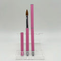 Premium Nail Art Brush Pure 100% Natural Kolinsky Hair with pink Color Metal Handle Size 14  Kolinsky Brushes for Acrylic Nails