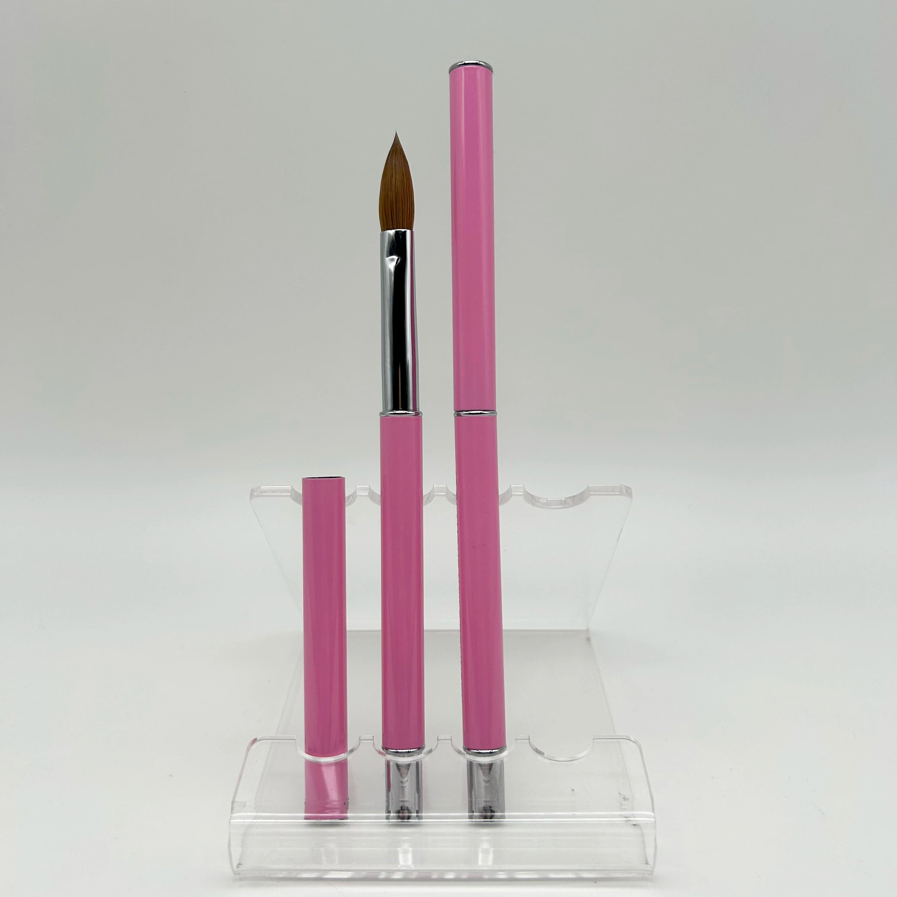 Premium Nail Art Brush Pure 100% Natural Kolinsky Hair with pink Color Metal Handle Size 14  Kolinsky Brushes for Acrylic Nails