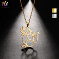 Fast Delivery Multiple Patterns Gold Plated Fox Necklace Pendant Stainless Steel Necklace