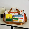 Wholesale Cute Gym Bag Fitness Duffle Bag Color Block Fashionable Oxford Weekender Duffel for Business Trip Crossbody Zipper