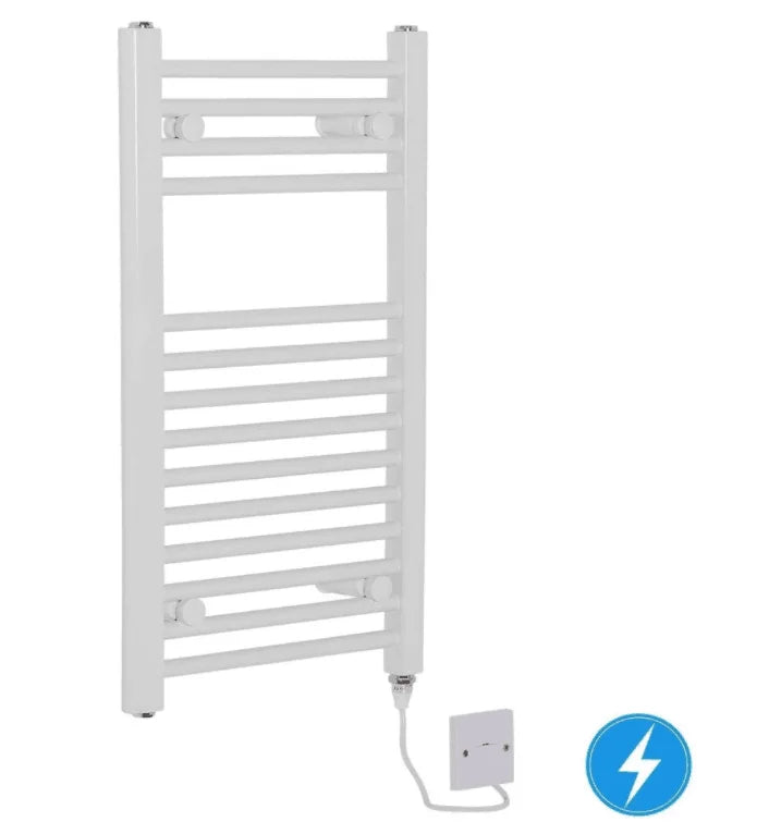 700 X 400 mm White Bathroom Electric Heated Towel Rack Wall-Mounted Polished Metal Eco-Friendly