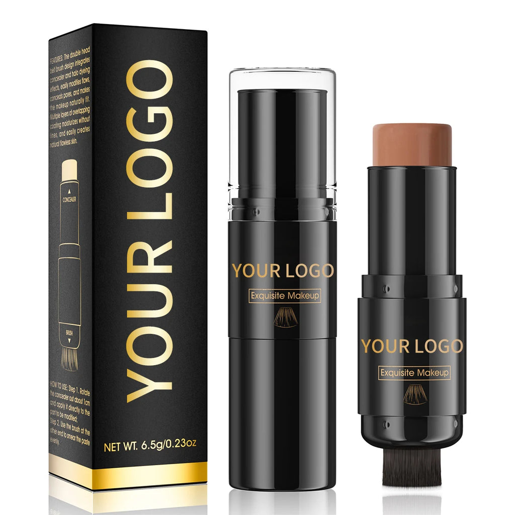 Professional Foundation and Countour Highlighter and Brush Stick With Brush Private Label Shimmer Bronzer