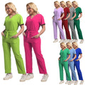 Hot Selling Stretchy Custom Logo Spandex Nursing Uniforms Hair Salon Spa Dental Clinic Hospital Nurse Scrub Jogger Sets Uniform