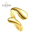 Ason Fashion Jewelry Rings Waterproof Stainless Steel Hug Ring Jewelry Thumb and Finger 18K Gold Plated Open Hug Ring for Women
