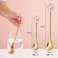 Best Selling Creative Silverware Flatware Cherry Blossom Handle Coffee Spoon 18/10 Stainless Steel Cutlery Metal Serving Spoon