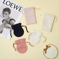 A1 Custom Emboss Logo Microfiber Jewelry Flap Pouch Luxury Pink Envelope Suede Earring Necklace Packaging Custom Size Custom