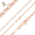FJ Fallon Fashion Jewelry Marquise Keyhole Snail Link Chain Plated in Rose Gold Brass Based
