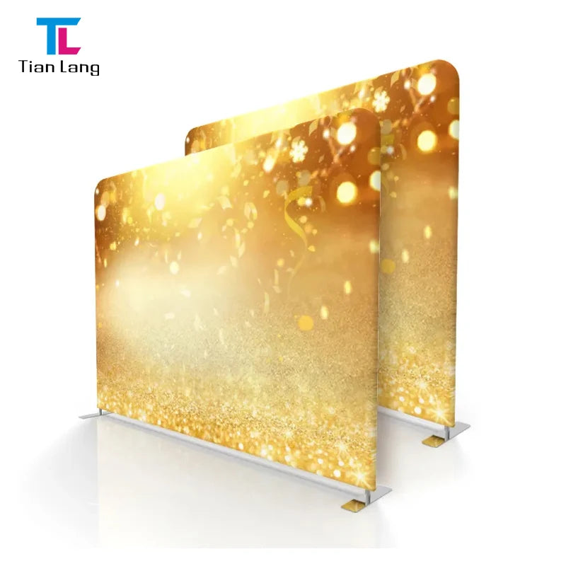 Tian Lang Portable 10x8ft Trade Show Booth Display Stand with Tension Fabric Backdrop Circle Frame & Guns Display Stand