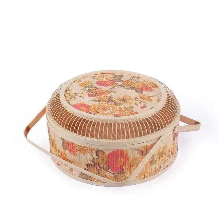 Wholesale Bamboo Basket with Cover for Fruits Veggies Bread and Snacks